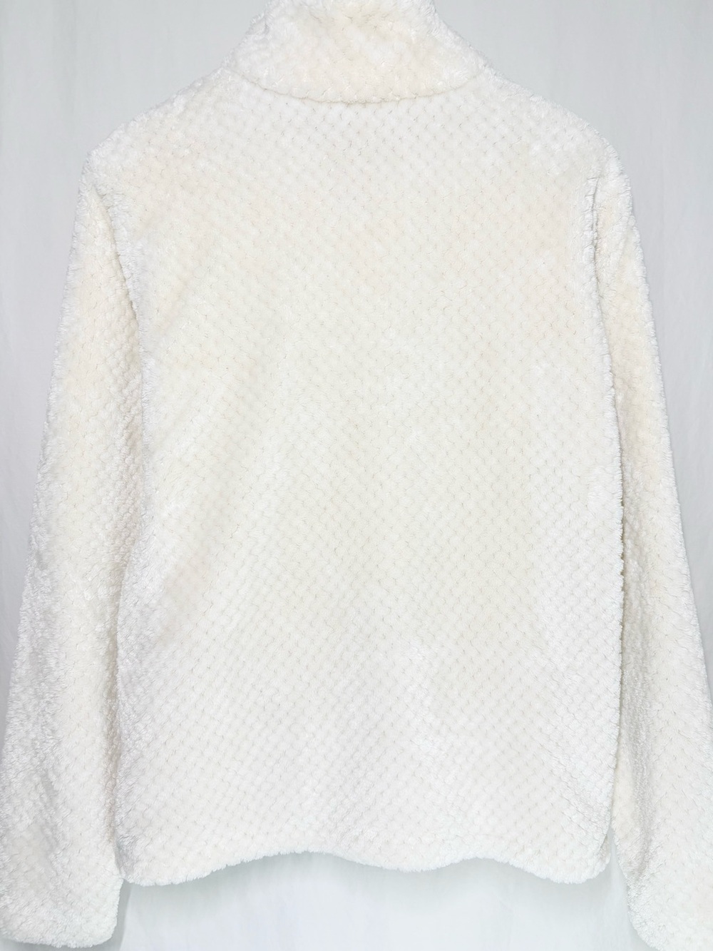Columbia Cream Sherpa Fleece Quarter Zip Pullover Women’s Large Ivory Cozy Soft - Picture 3 of 13